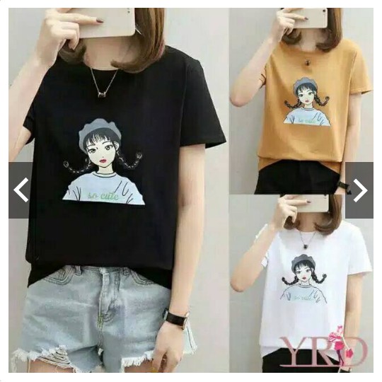 FIFI FASHION T-shrit kaos wanita SO CUTE TERBARU bhn spandex