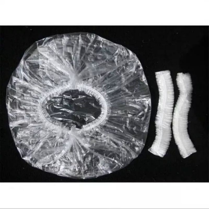 SHOWER CAP TRANSPARAN / SHOWER CAP / PENUTUP RAMBUT KEPALA PLASTIK BENING / PELINDUNG CAT RAMBUT