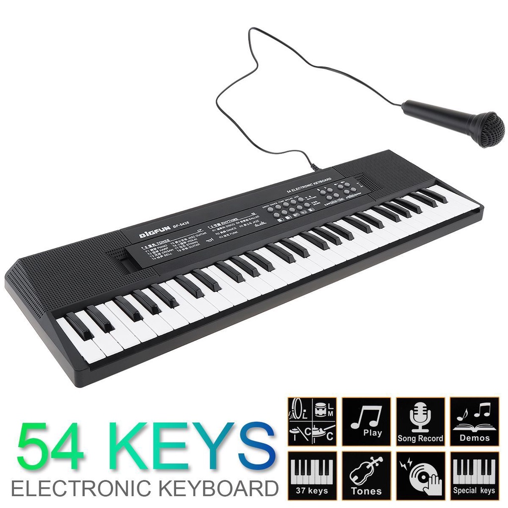 Keyboard Piano Elektronik Digital 54 Kunci Dengan Mikrofon Untuk Hadiah