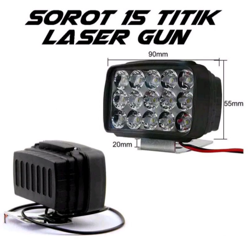 Lampu LED Bar Tembak Sorot Cree Motor Mobil 15 Led