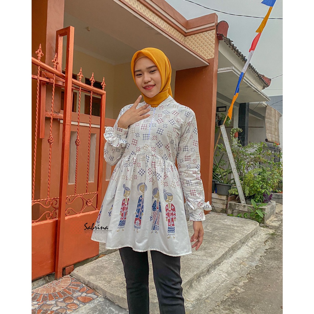 Lukita Blouse Atasan Batik Kerja Kantor Wanita Cewek Modis Kekinian Modern Busui Friendly