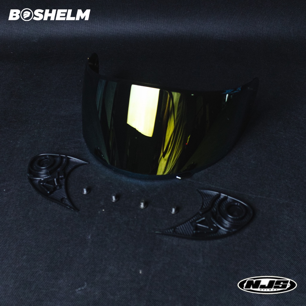 BOSHELM Flat Visor Iridium NJS Shadow Aksesoris Helm