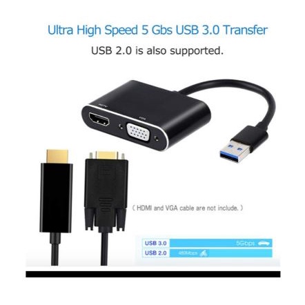 Usb A 2.0 to hdtv vga audio 3.5mm adapter converter NB 1080p 2k us523 us-523 - Usb2.0 to hdtv d-sub 15 pin