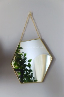Callandra Hexagonal Mirror Cermin Segi  Enam  Dekorasi 