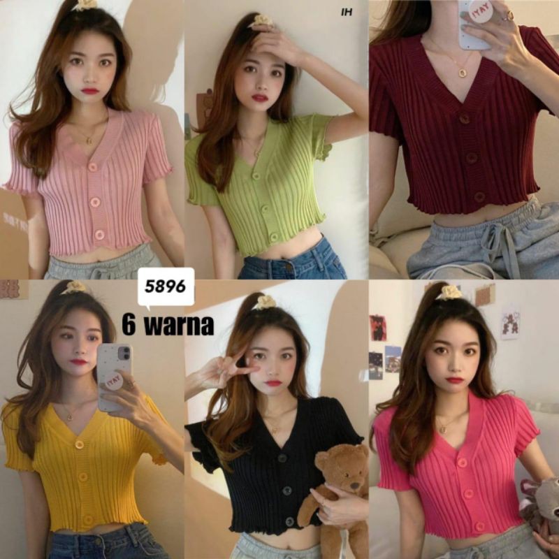 atasan rajut crop 5896