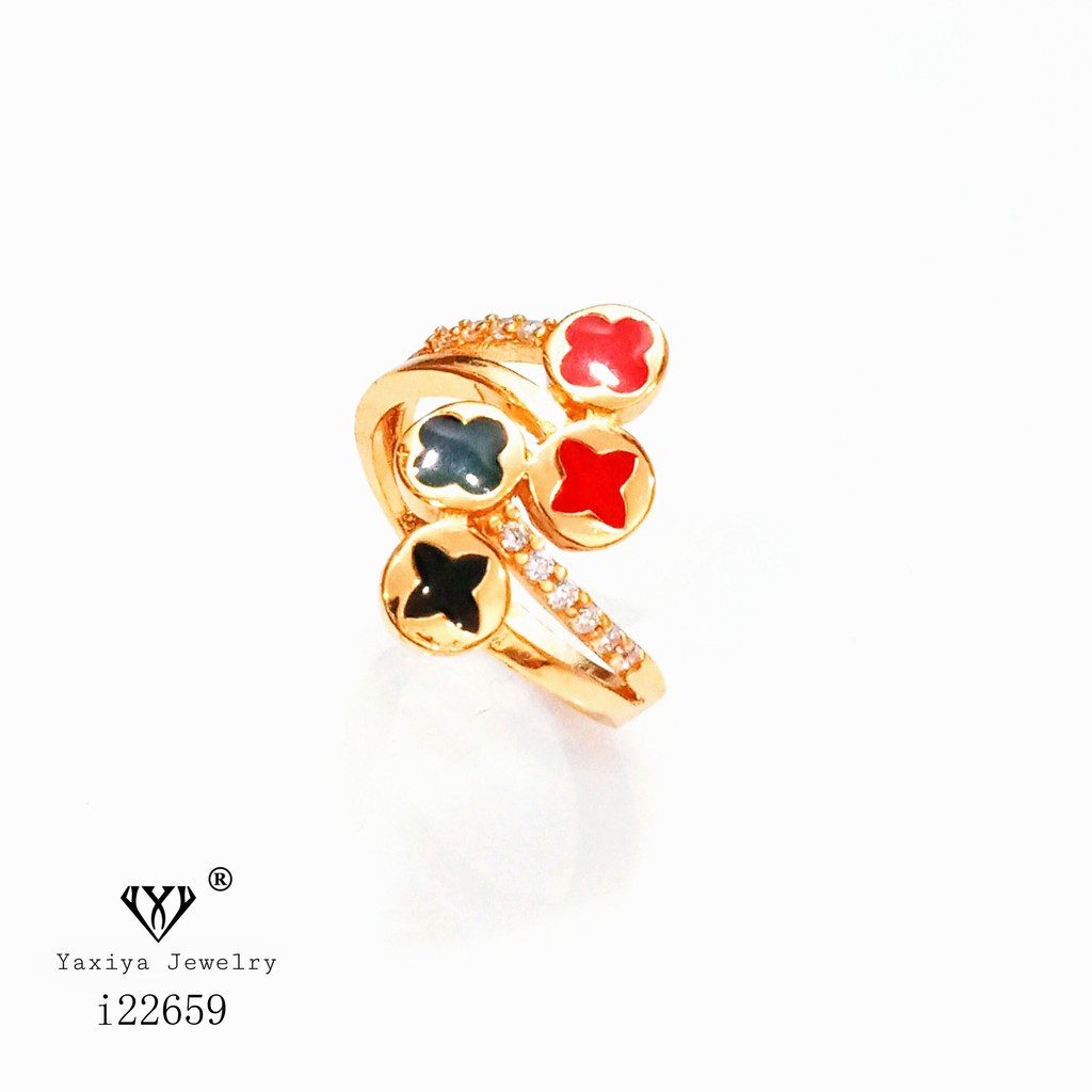 

Cincin Wanita Permata Perhiasan Lapis Emas 18K Yaxiya 408