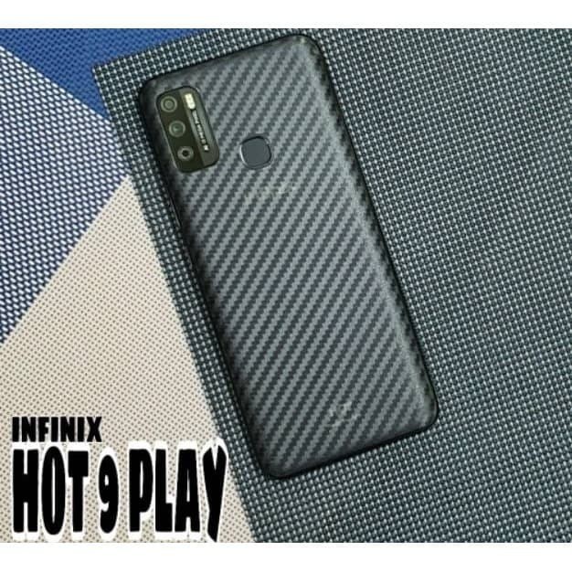 INFINIX HOT 9 PLAY BACK SKIN CARBON GARSKIN ANTI GORES BELAKANG