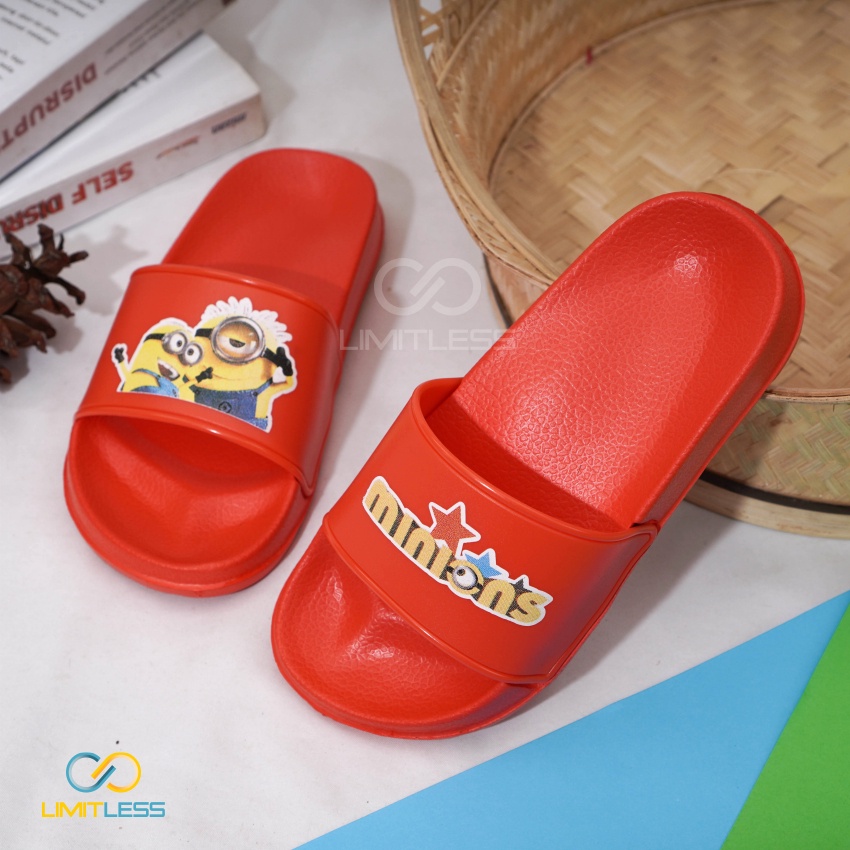 Sandal Anak Laki Laki Selop Unisex Karakter Sendal Anak Slop Cowok Minion Sendal Karet Anak Perempuan Lucu