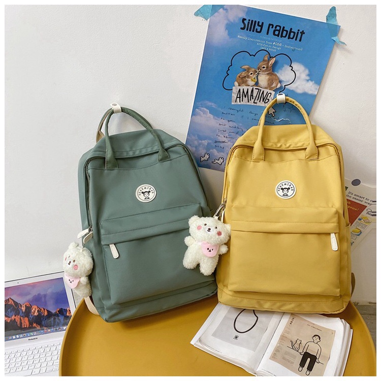 Mores Tas Ransel Laptop Wanita Pastel Micha Korean Nilon backpack Import polos Tas sekolah lucu kuliah remaja