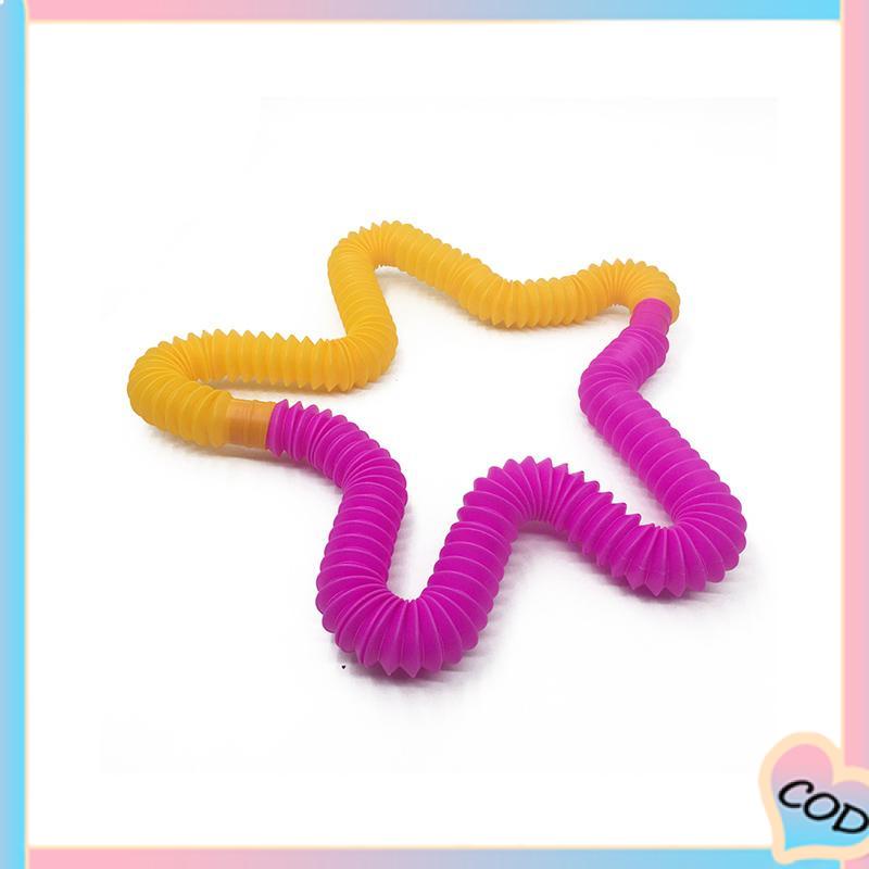 COD❤️Mainan Fidget Tabung Pop it Teleskopik Bahan Plastik Corrugated Warna-Warni Untuk Anak Tabung Mainan Pendidikan-A.one