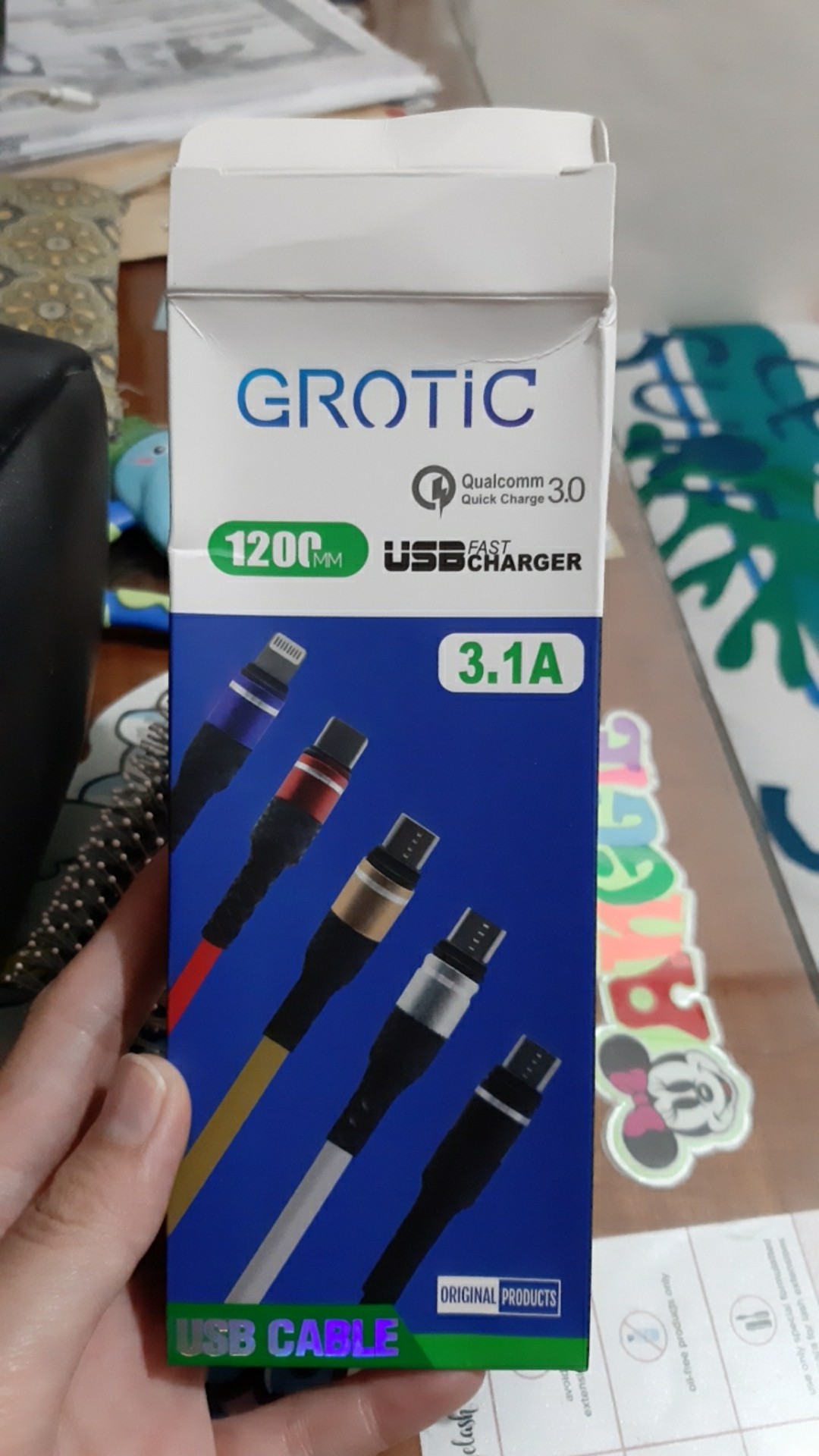 GROTIC Kabel Data USB Micro 4A Quick Fast Charging 1M VOOC Flash Charge