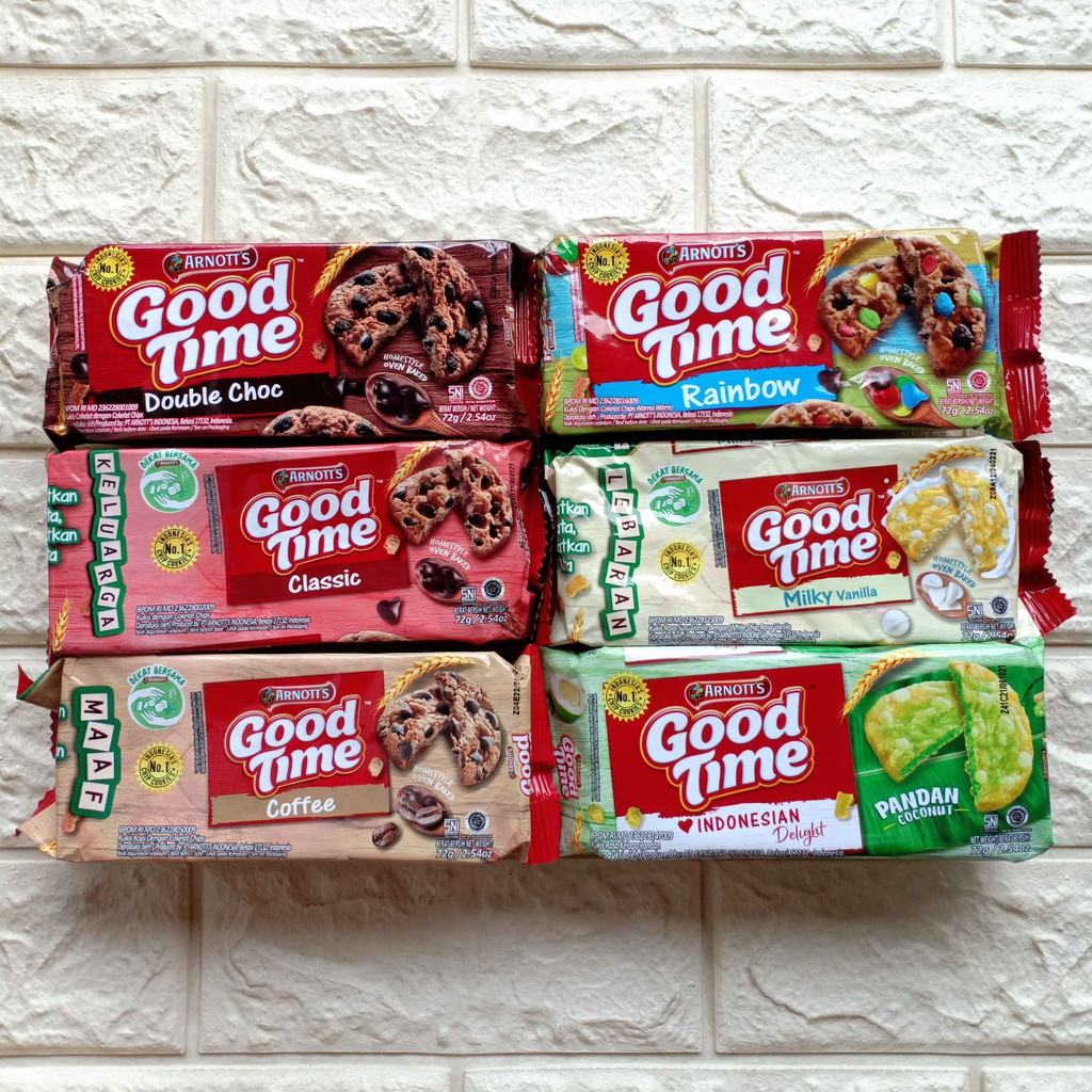 Good Time GoodTime Double Dip Choc Classic Rainbow Coffee Biskuit Coklat Cokelat Kukis Cookie Cookies Snack Cemilan Camilan Anak