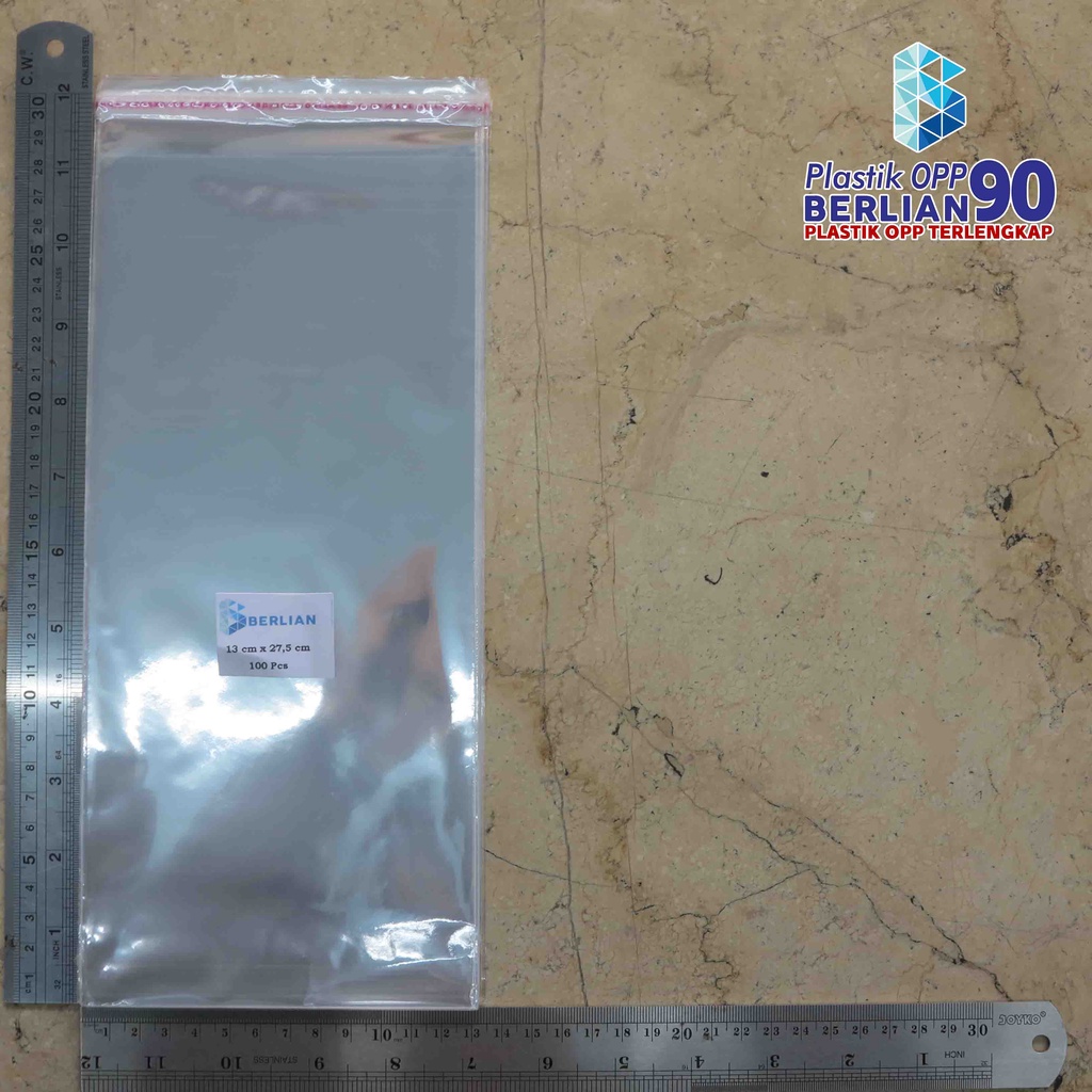 Plastik Opp 13,5x27,5 cm Plastik Seal Plastik Opp Lem Plastik Kemasan Tebal 30 Micron
