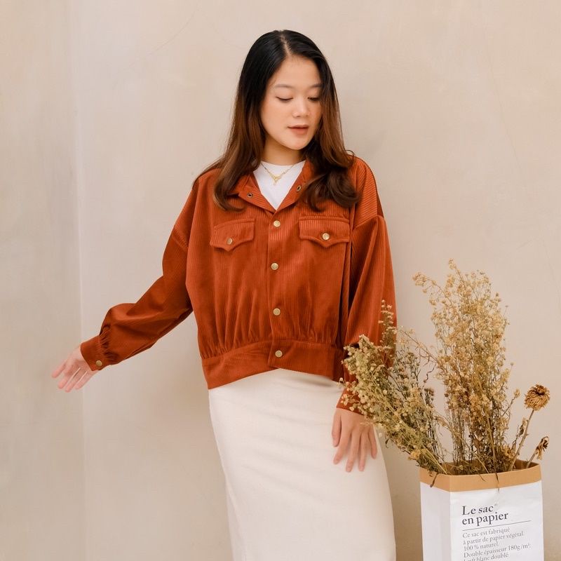 Corduroy Jacket by edmee-Teracotta