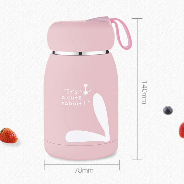 Thermos cute bunny Tumbler termos Lucu Stainless Steel 320ml Gift collection Hadiah Pink Coffee Blue Green