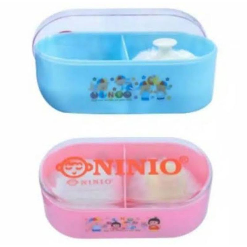 Ninio Baby Powder Case Twin Double - Ninio Tempat Bedak Tabur Bayi - Wadah Bedak Bubuk Bayi