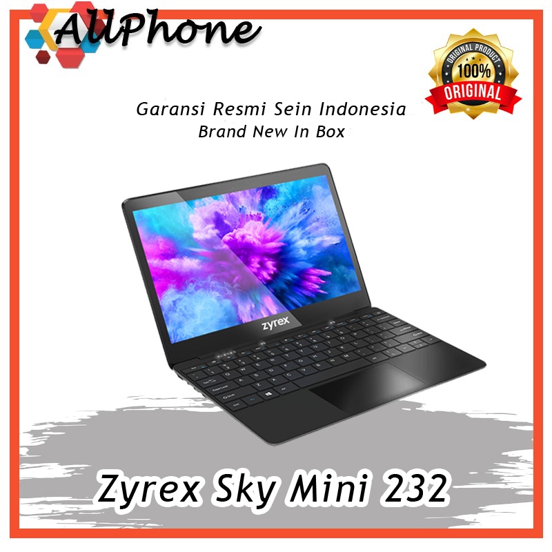 Zyrex Sky 232 mini Netbook N3350 4GB 256GB SSD WIN10 11.6"FHD RESMI