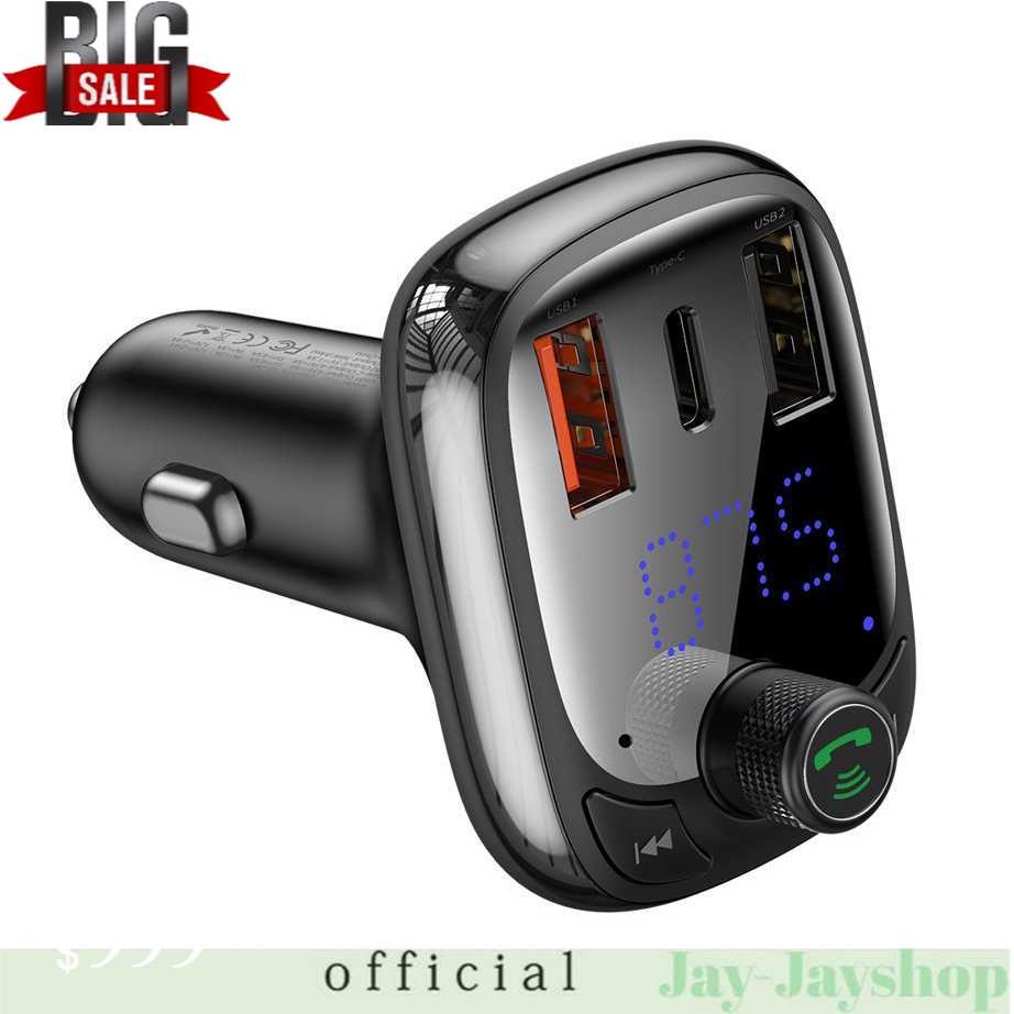 Baseus Car Bluetooth 5.0 FM Transmitter 3 USB + TF Slot CCTM-B01