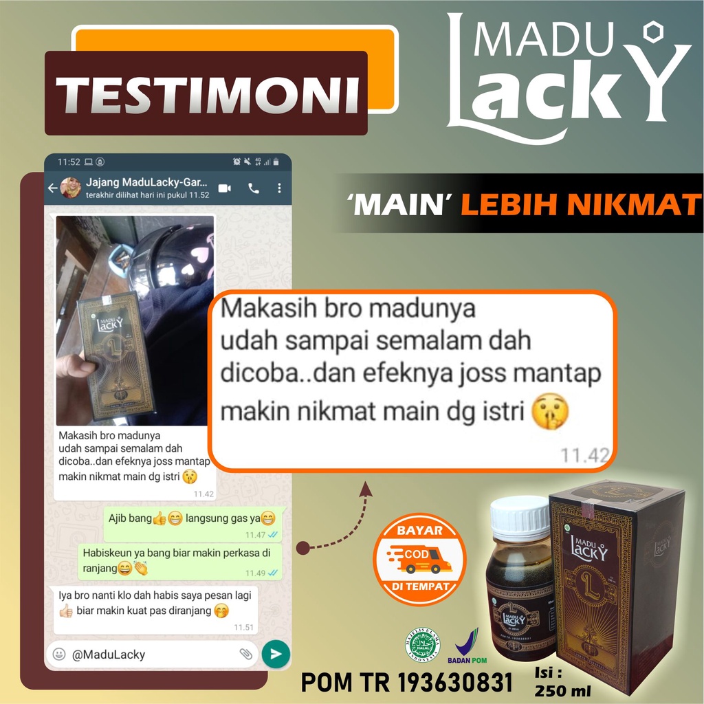 MADU LACKY OBAT HERBAL TAHAN LAMA PRIA ORIGINAL BPOM AMPUH 250 ML MADU STAMINA PRIA-5
