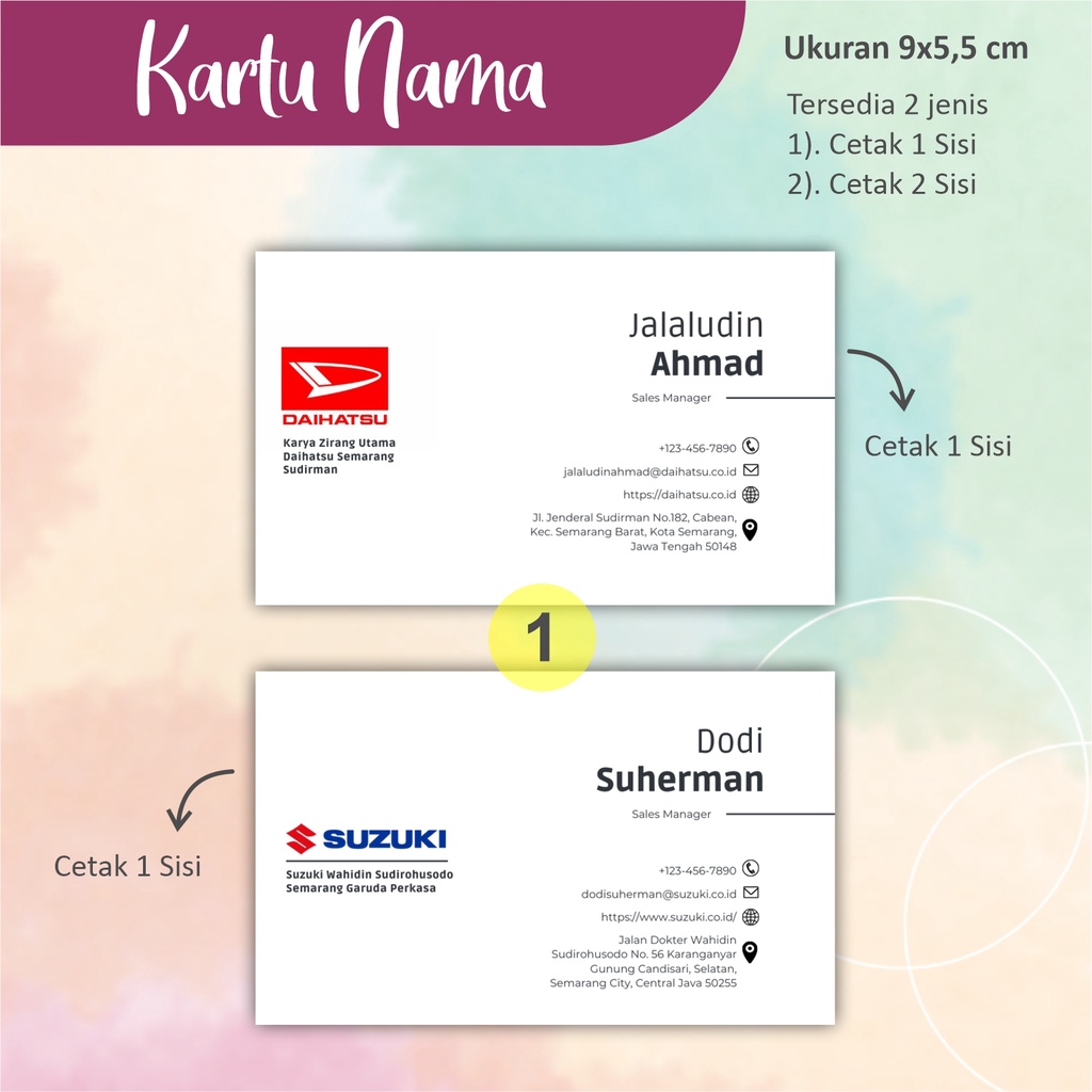 

Cetak Kartu Nama Murah Ekonomis Gratis Desain dan Box