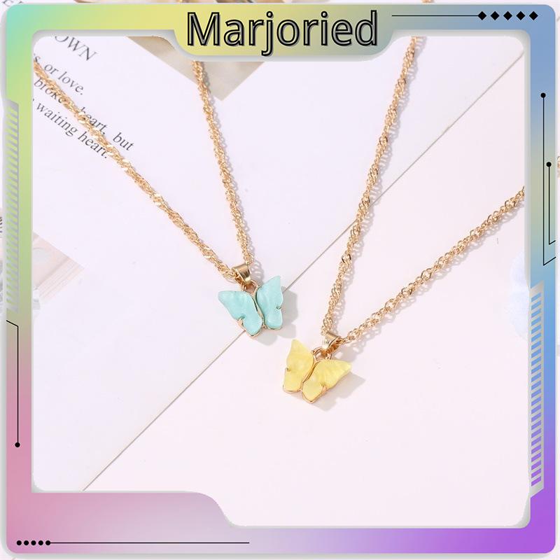 Korean Fashion Kalung Kupu-kupu Kalung Rantai Wanita Aesthetic Butterfly Necklace Anting-MJD