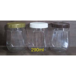 Toples jar botol plastik kue kering lebaran hexagonal belimbing 290 mili murah bagus kue permen