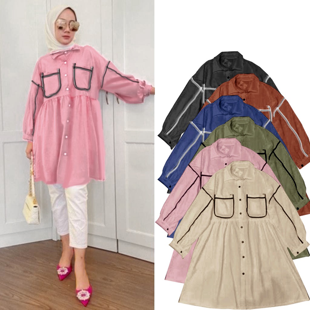 PAKAIAN ATASAN WANITA BLOUSE SORA TUNIK JUMBO DMR