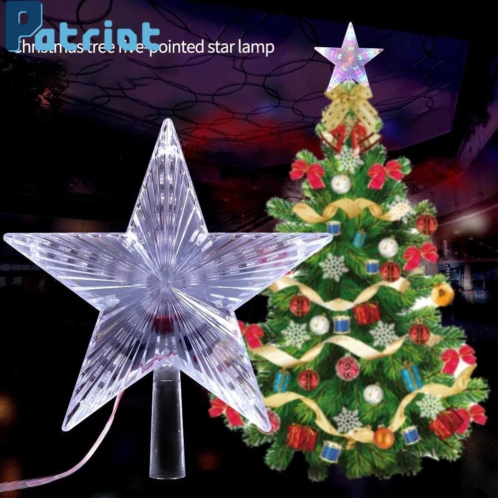 1Pc Color Changing Flashing Waterproof Five-pointed Star LED Light For Christmas Tree Top Decor