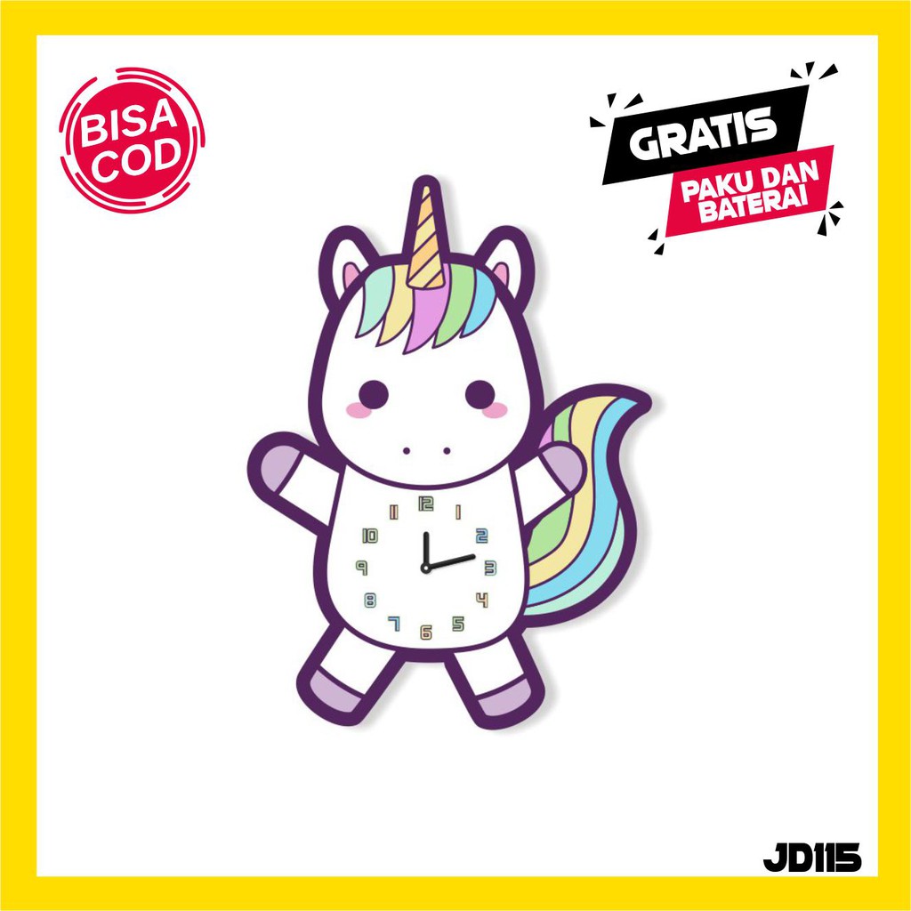 [BISA COD] JAM DINDING UNICORN | JAM DINDING KARAKTER | JAM DINDING UNIK - JD115