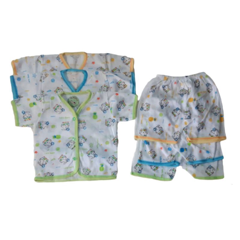 1 Pasang Setelan Baju Bayi Keyko lengan pendek celana pendek motif animal