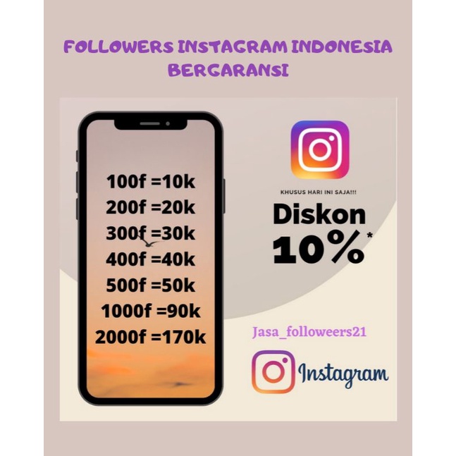 Followers Real Aktif 100-2000 Follower ig TERMURAH (PROMO)