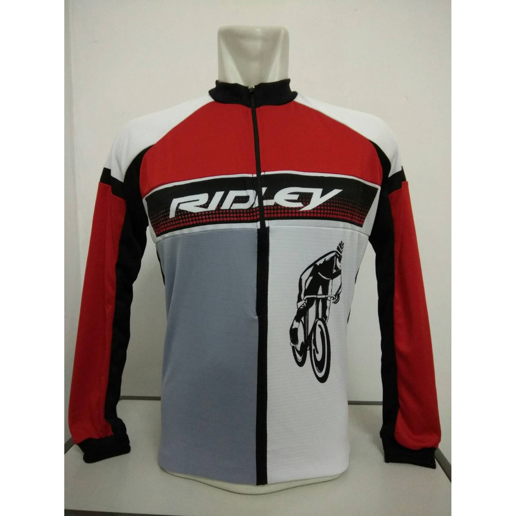 Jersey Sepeda Ridley Panjang Merah Putih
