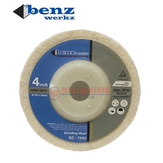 Benz Wool Poles 4 Inch / Grinding Wool 4 inch / Mata Gerinda Poles stainless Besi 4 inch