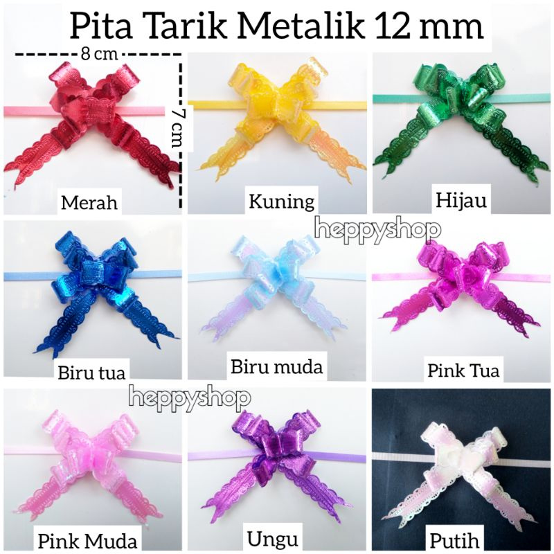 

(Per 10 pcs) Pita Tarik Metalik 12 mm, Pita Serut