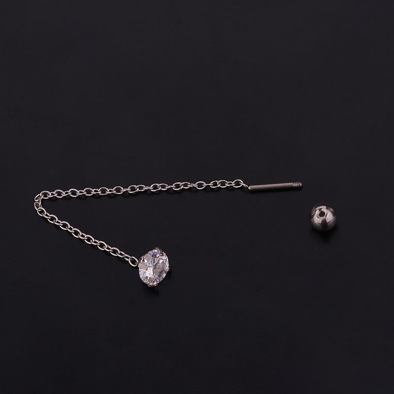 1 Pcs Simple Style Geometry Shape Long Chain Eardrop Piercing Earring for Dance Party Stylish Accessories