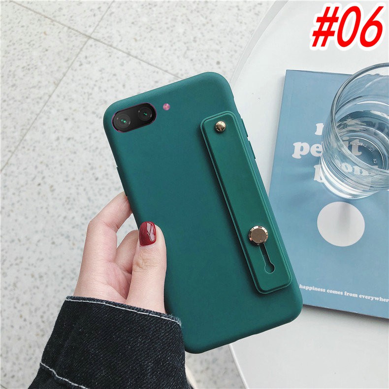 Casing Huawei Y9 Y7 Y6 Y5 P30 Nova 2 2i 3i 5T Honor 7S 7A 8A Lite Pro Prime 2018 2019 Candy solid color Frosted feel Soft Case Cover+Wristband-4