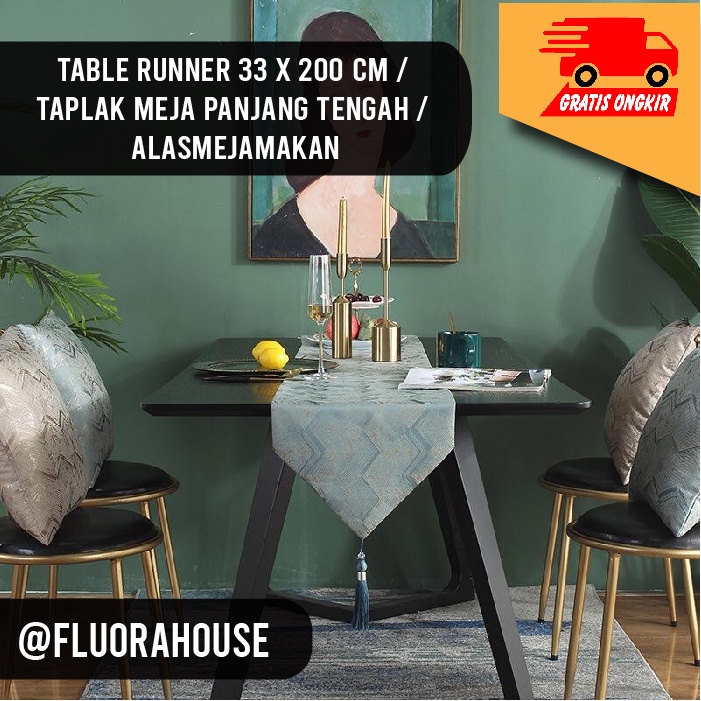 Table Runner 33 x 200 cm / Taplak Meja Panjang Tengah / AlasMejaMakan