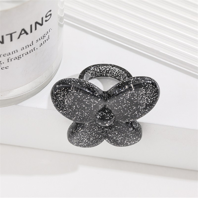 Resin color butterfly ring oversized creative personality ring for women