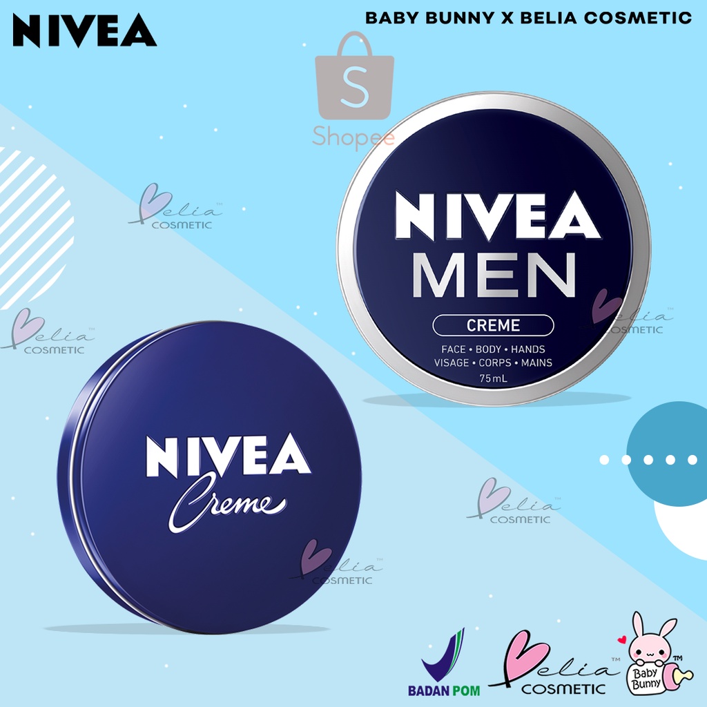 ❤ BELIA ❤ NIVEA Nivea Creme Tin (Biru Tua) 30 | 60 ml &amp; Creme Men 30ml | 75 ml (✔️BPOM)