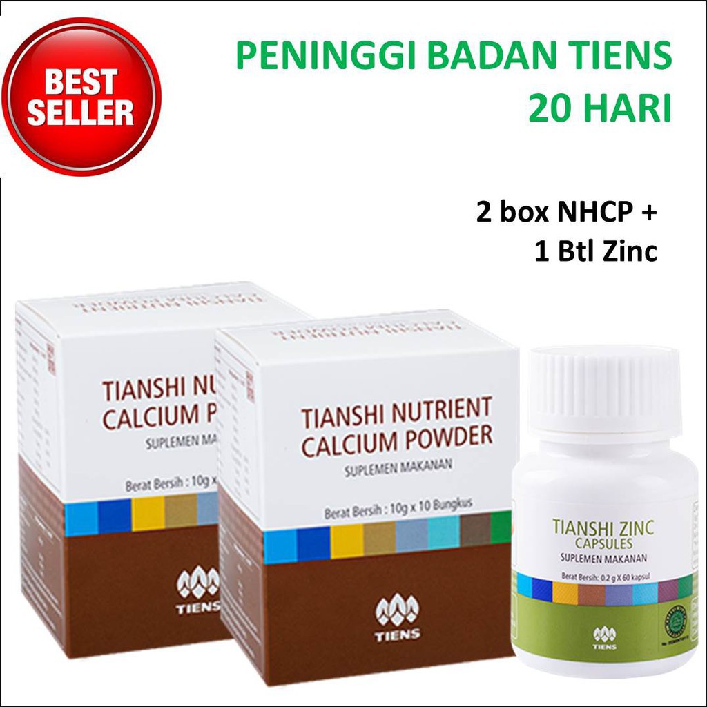 

Vitamin Peninggi Badan Tiens Original Hemat Susu NCP Calcium Zinc 20 Hari