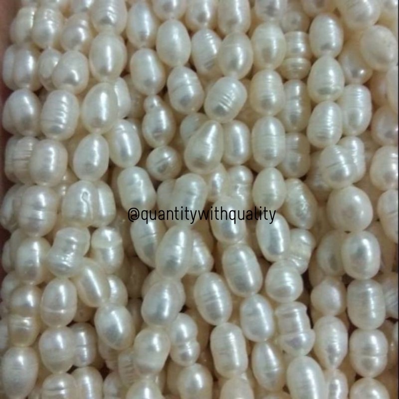 MUTIARA AIR TAWAR OVAL Lombok PREMIUM QUALITY ukuran 6-16mm putih peach lavender