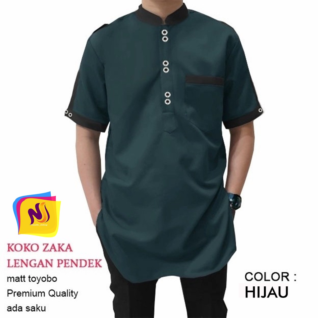 NANALIS-OLSHOP KOKO ZAKA LENGAN PENDEK Baju Koko Qurta Pria Terbaru, Termurah &amp; Terlaris