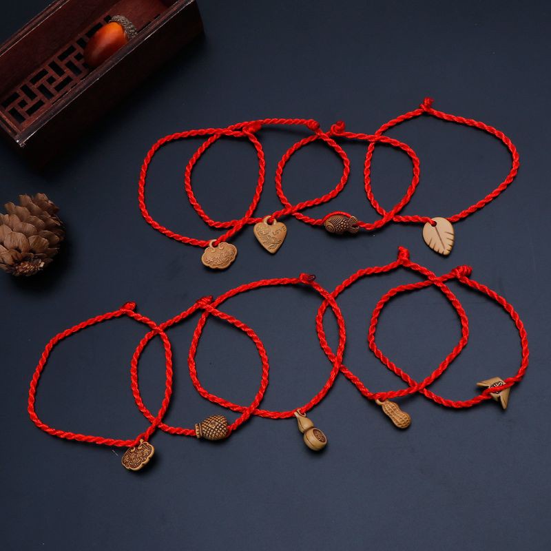 Glitter 10Pcs Handmade Lucky Knitting Red String Braided Friendship Lovers Bracelets