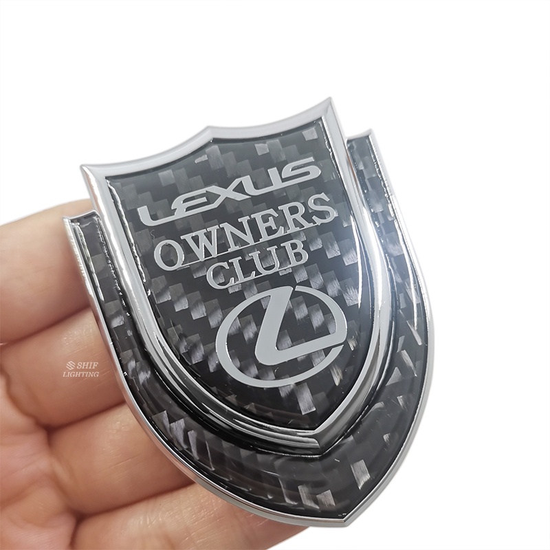 1pc Stiker Emblem Logo LEXUS Owners Club Bahan Metal Carbon Fiber Untuk Mobil LEXUS