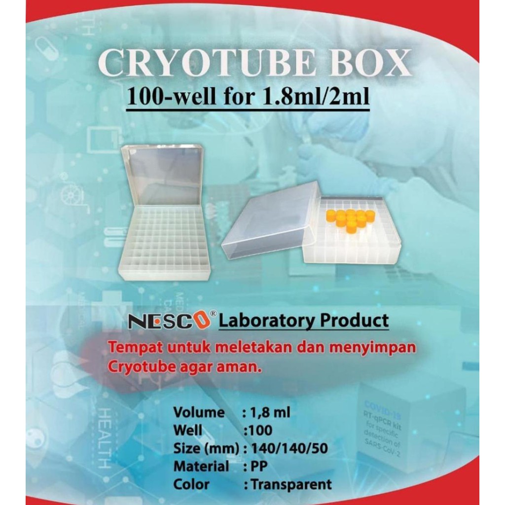 NESCO, Cryotube Box 50-100-well for 1.8ml/2ml , FM, BEST SELLER