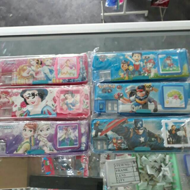 

Tempat pensil / kotak pensil magnet 2 sisi + kalkulator murah lucu