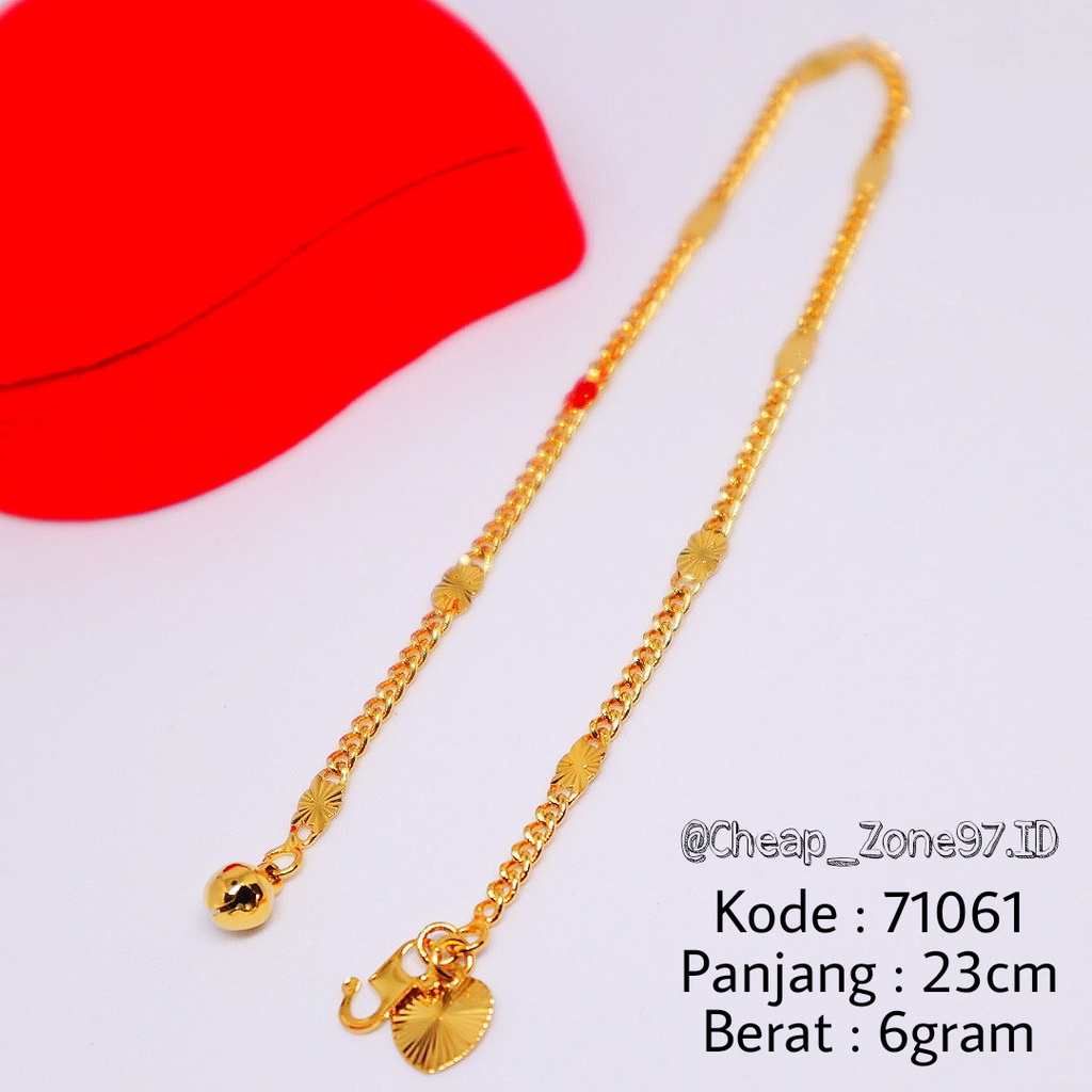 Gelang Kaki Wanita Lapis Emas Gelang Kaki Rantai Anti Karat [71061]