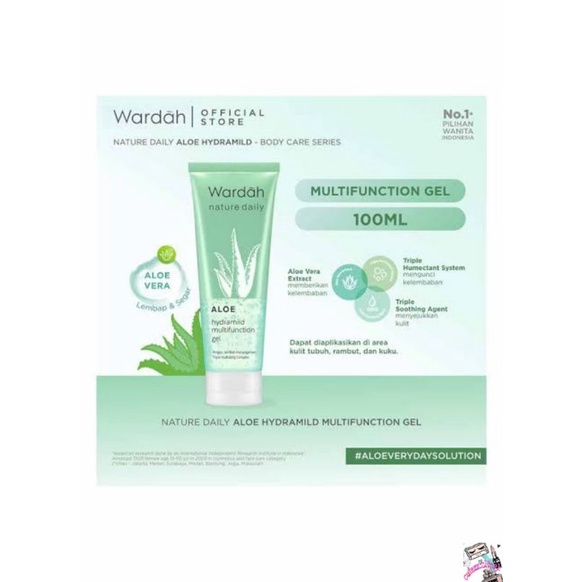 ☃Cutezz_Ching1☃Wardah Nature Daily Aloe Hydramild Multifunction Gel 100 ml