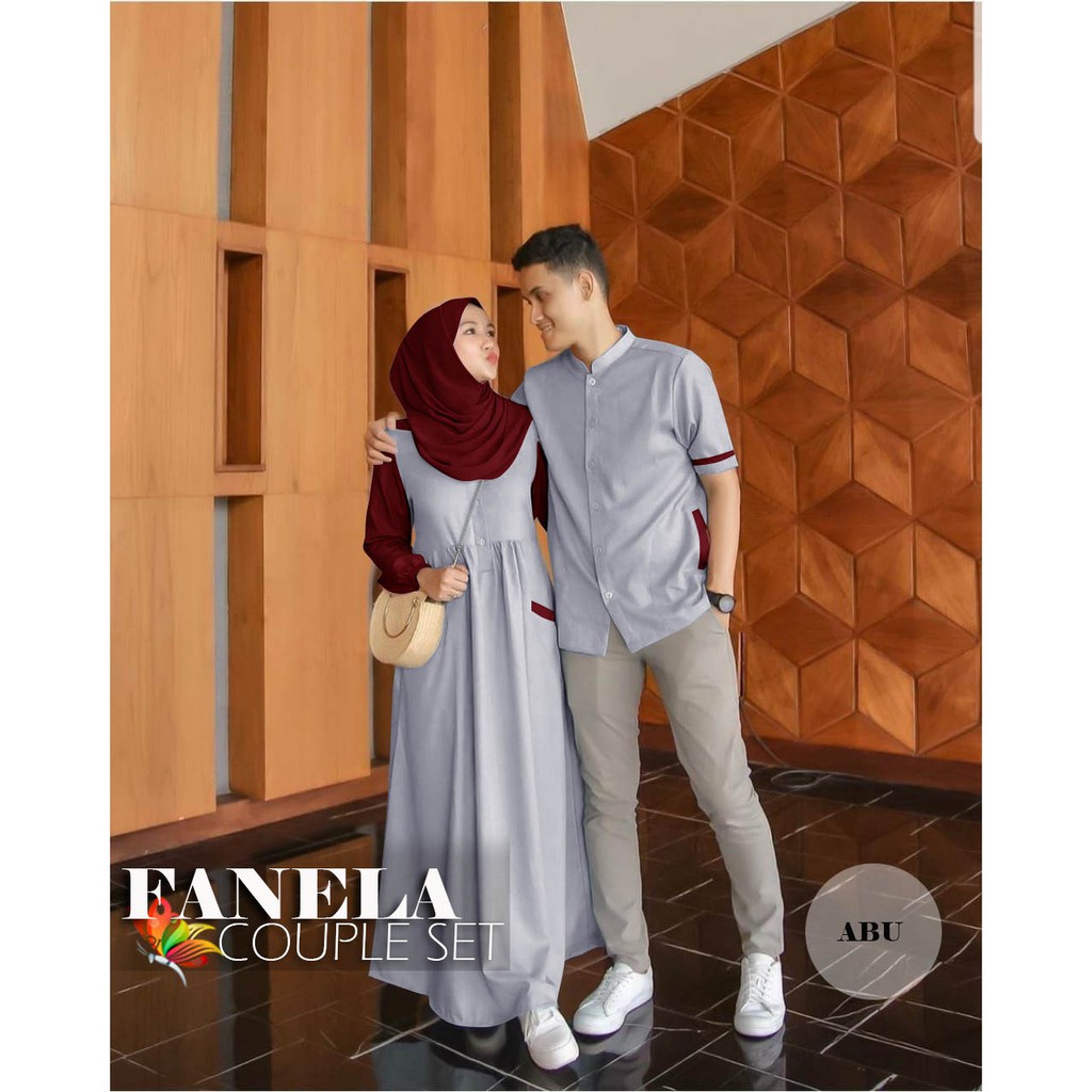 Baju Gamis Kapel  Pasangan Set Couple Suami Istri Kapelan Kondangan kekinian terbaru 2022