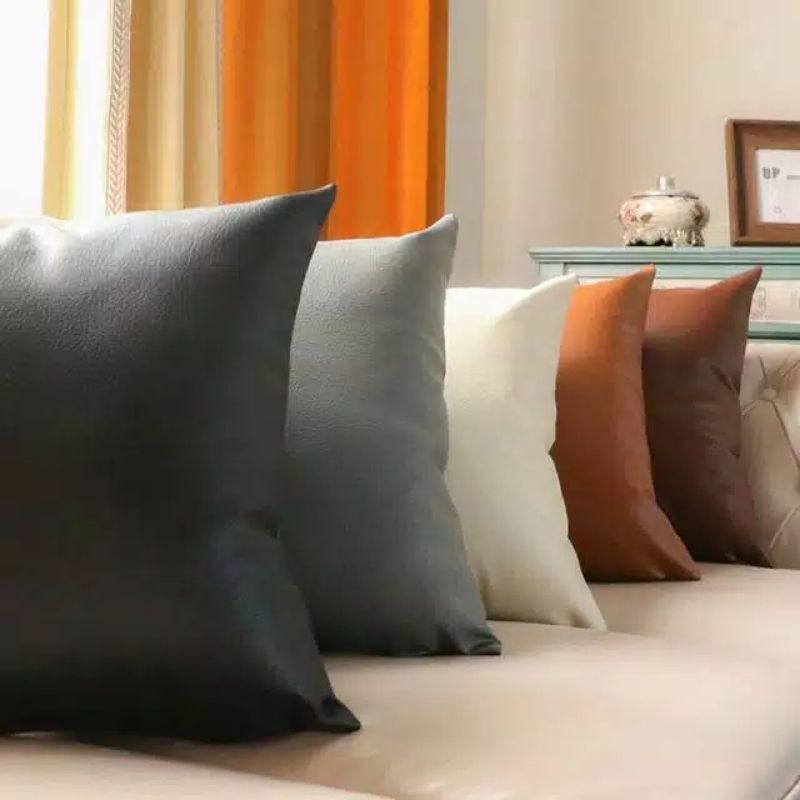 Sarung bantal kulit sinthetyc - Bantal sofa kulit - Bantal kulit